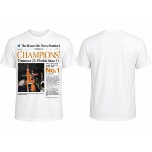 Vintage 1999 Tennessee Vols National Champions Newspaper T-Shirt Oneita Large